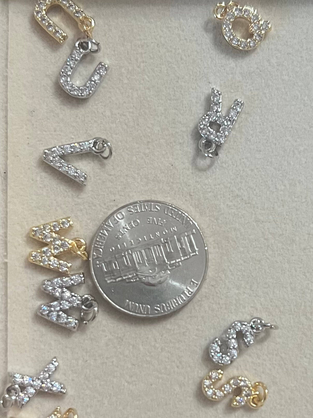 Diamond Letter Charms